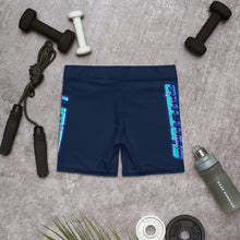 Load image into Gallery viewer, Navy Blue Printed Yoga Shorts
