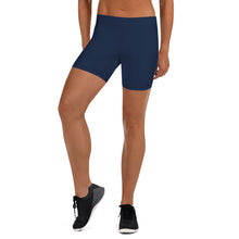 Load image into Gallery viewer, Navy Blue Printed Yoga Shorts
