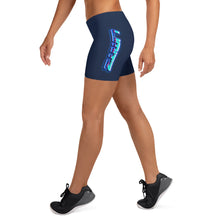 Load image into Gallery viewer, Navy Blue Printed Yoga Shorts
