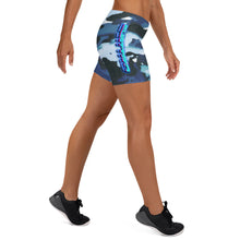 Load image into Gallery viewer, Blue Camo SL Yoga Shorts
